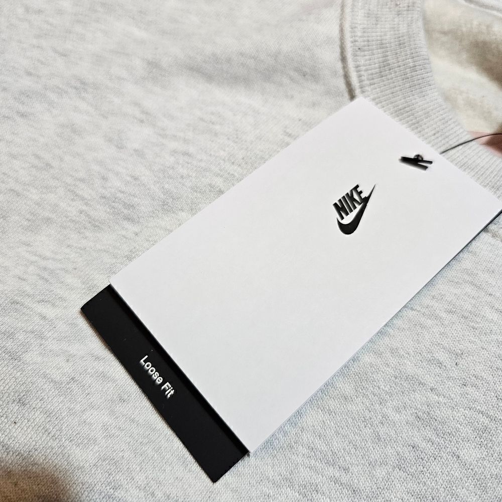 Nike Solo Swoosh Crewneck Sweatshirt Heather Grey XS Unisex Fleece DX1361-051 LE - Picture 5 of 13